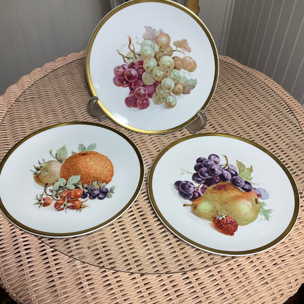 Bavarian Germany Golden Crown Plates Set of 3